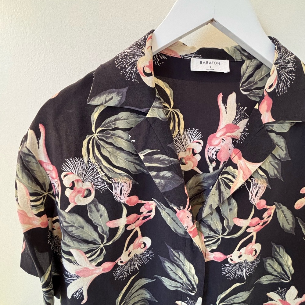 ARITZIA Babaton Floral Shirt, Relaxed Fit Sz S.